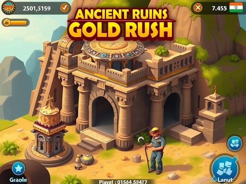 Ancient Ruins Gold Rush gameplay screenshot showing treasure hunting